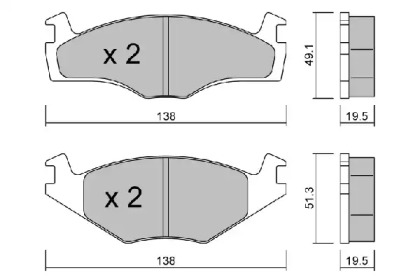 Комплект тормозных колодок, дисковый тормоз AISIN BPVW-1030